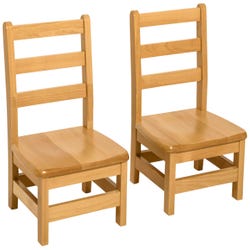 Image for Wood Designs Deluxe Hardwood Chairs, 12-Inch Seat Height, 14 x 12-1/8 x 24 Inches, Natural, Set of 2 from School Specialty