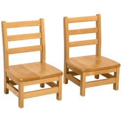Image for Wood Designs Deluxe Hardwood Chairs, 12-Inch Seat Height, 14 x 12-1/8 x 24 Inches, Natural, Set of 2 from School Specialty