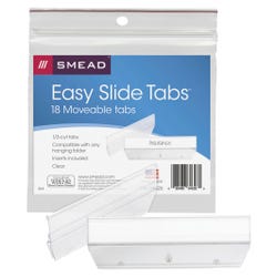 Smead Easy Slide Hanging Folder Tabs, 1/3 Cut, Clear, Pack of 18, Item 2010509