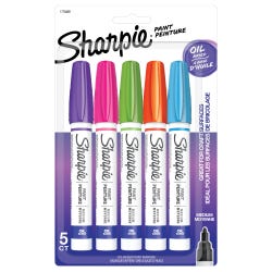 Sharpie Oil Based Paint Marker, Assorted Fashion Colors, Pack of 5 Item Number 1371760