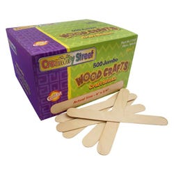 Image for Creativity Street Wood Non-Toxic Jumbo Sized Craft Stick, 6 X 3/4 X 1/12 in, Natural, Pack of 500 from School Specialty