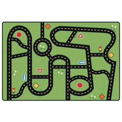 Image for Carpets for Kids Drive and Play Accent Carpet, 2 Feet 8 Inches x 4 Feet, Rectangle, Green from School Specialty