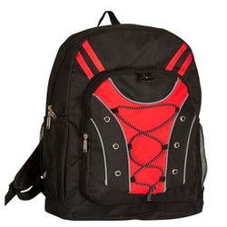 Image for Multi-Pocket Backpack with Bungee Design, 6 x 12 x 17 Inches, Red from School Specialty