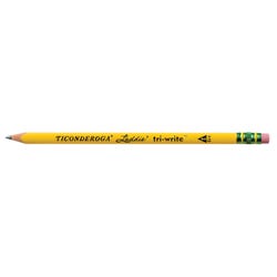 Image for Ticonderoga Laddie TriWrite Triangular Pencils with Erasers, Yellow, Pack of 36 from School Specialty