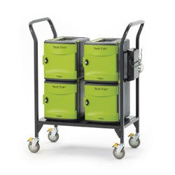 Copernicus Tech Tub2 Modular Cart with syncing USB hub, Holds 24 iPads, 34 x 19 x 43 Inches, Black and Green, Each, Item Number 1566456