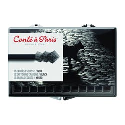 Image for Conte Crayons in Plastic Box, B Tip, Black, Pack of 12 from School Specialty