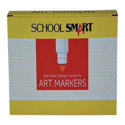 School Smart Art Markers, Conical Tip, Orange, Pack of 12 Item Number 2002989