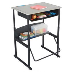 Image for AlphaBetter Stand Up Desk with Book Box, Beige Kydex Top, Adjustable, 28 x 20 x 26 to 42 Inches from School Specialty