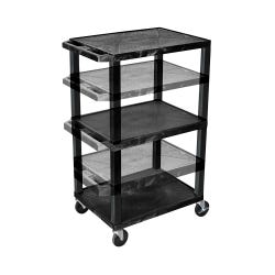 Image for Luxor 3-Shelf Adjustable Tuffy Cart, Black Shelves, Black Legs, 24 x 18 x 16-42 Inches from School Specialty