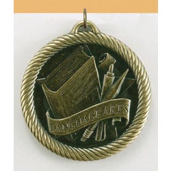 Image for Hammond & Stephens Multi-Level Dovetail/Language Arts Value Medal, 2 in, Solid Die Cast, Gold from School Specialty