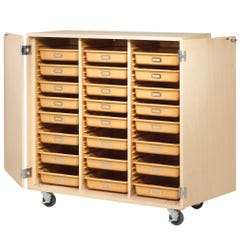 Image for Diversified Spaces Mobile Tote Tray Cabinet, 48 x 22 x 51 Inches, Maple from School Specialty