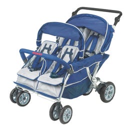 Image for Children's Factory SureStop Folding Bye-Bye Stroller, 4 Passenger, 47 x 33 x 43 Inches, Blue from School Specialty