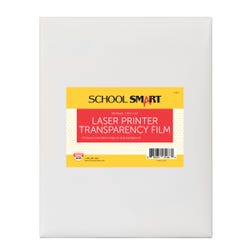 School Smart Laser Transparency Film without Sensing Strip, 8-1/2 x 11 Inches, Clear, Pack of 50 079883