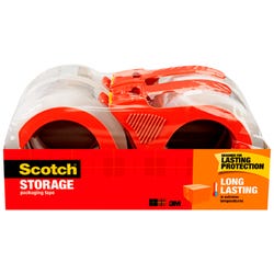 Image for Scotch Long Lasting Storage Packaging Tape with Dispenser, 1.88 Inches x 38.2 Yards, Pack of 4 from School Specialty