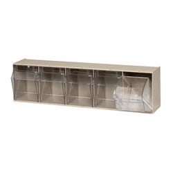 Image for Quantum Clear Tip Out 5-Compartment Storage Bin, 5-1/4 x 23-5/8 x 6-1/2 Inches from School Specialty