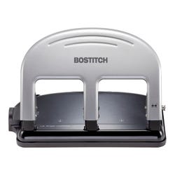 Image for Bostitch EZ Squeeze 3-Hole Punch, 40 Sheets, Silver and Black from School Specialty
