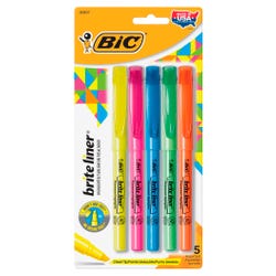 Image for BIC Brite Liner Highlighter, Chisel Tip, Assorted Colors, Set of 5 from School Specialty