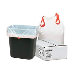 Image for Webster Industries Draw'n Tie Drawstring Trash Can Liners, 13 Gallon, White, Pack of 200 from School Specialty