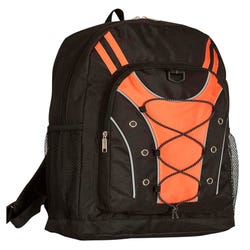 Image for Multi-Pocket Backpack with Bungee Design, 6 x 12 x 17 Inches, Orange from School Specialty