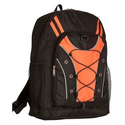 Image for Multi-Pocket Backpack with Bungee Design, 6 x 12 x 17 Inches, Orange from School Specialty