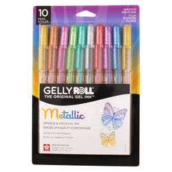Image for Sakura Gelly Roll Metallic Pens, 1 mm Tip, Assorted Colors, Set of 10 from School Specialty