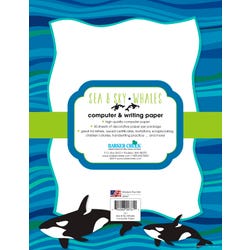 Barker Creek Designer Computer Paper, Sea & Sky, Whales, 8-1/2 x 11 Inches, 50 Sheets, Item Number 2102201