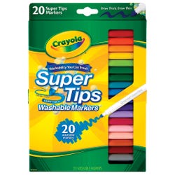 Image for Crayola Washable Markers, Super Tip, Assorted Colors, Set of 20 from School Specialty