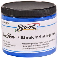 Image for Sax Water Soluble Block Printing Ink, 8 Ounce Jar, Primary Blue from School Specialty