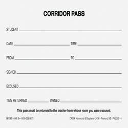 School & Hall Passes and Tardy Slips, Item Number 1481869