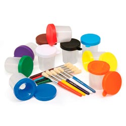 Image for Creativity Street Paint Cups with Brushes, Set of 20 from School Specialty