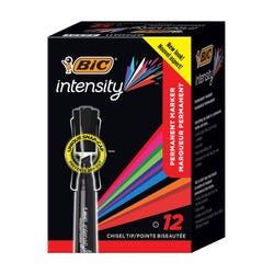 Image for BIC Intensity Permanent Marker Chisel Tip, Black, Pack of 12 from School Specialty