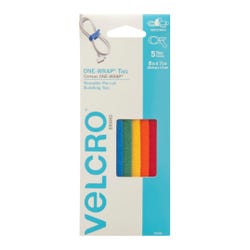 Image for VELCRO Brand ONE-WRAP Ties, 8 x 1/2 Inches, Multi-color, Pack of 5 from School Specialty