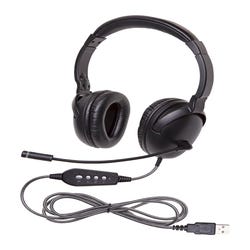Image for Califone NeoTech Plus 1017MUSB Premium, Over-Ear Stereo Headset with Gooseneck Microphone, USB Plug, Black from School Specialty