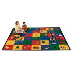 Carpets for Kids Blocks of Fun Run Carpet, 8 Feet 4 Inches x 11 Feet 8 Inches, Rectangle, Multicolored, Item Number 521197