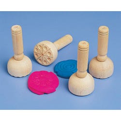 Image for School Smart Wooden Clay Stamps, Set of 4 from School Specialty