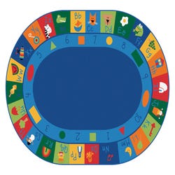 Carpets for Kids Blocks Learning Rug, 6 Feet 9 Inches x 9 Feet 5 Inches, Oval, Multicolored, Item Number 1365778