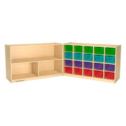 Childcraft Mobile Hide-Away Cabinet, 20 Translucent Color Trays, 47-3/4 x 26 x 30 Inches, Item Number 2019882