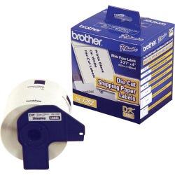 Image for Brother DK-1202 Shipping Labels, 2.4 x 3.9 Inches, Roll of 300 from School Specialty
