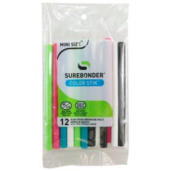Surebonder Mini Glue Stiks, Assorted Colors, Set of 12, Item Number 2020870