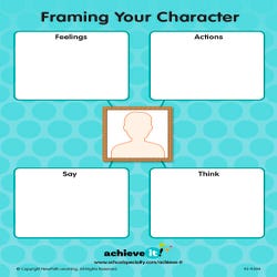 Image for Achieve It! Big W & Framing Your Character Graphic Organizers, Set Of 10 from School Specialty
