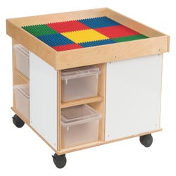 Image for Childcraft Collaboration Multi-Purpose Table with Translucent Trays, Preschool Grids 30-3/4 x 30-3/4 x 24 Inches from School Specialty