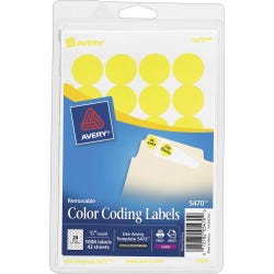 Image for Avery Printable Color Coding Labels, 3/4 Inch Diameter, Neon Yellow, Pack of 1008 from School Specialty
