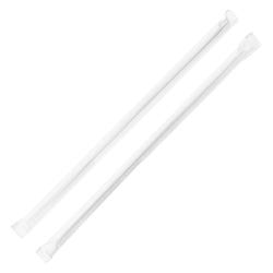 Genuine Joe Jumbo Individual Wrapped Cup Straw for use with up to 32 oz Cups 7-3/4 in, Translucent, Pack of 500, Item Number 1332925