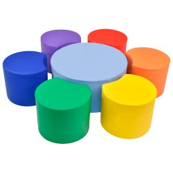 Image for Childcraft Flower Seating Set, 49 x 49 x 12 Inches, Primary Colors, Set of 7 from School Specialty
