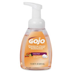 Gojo Premium Foam Anti-Bacterial Handwash, 7-1/2 Ounce Pump Bottle, Fruity Scent, Item Number 091188