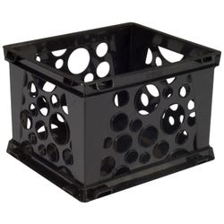 Image for Storex Mini Stackable Storage Crate, 9 x 7-3/4 x 6 Inches, Black from School Specialty
