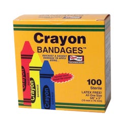 Image for School Health Bandages, Latex Free, Crayon design, Box of 100 from School Specialty