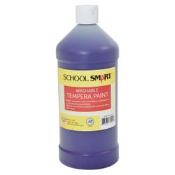 School Smart Washable Tempera Paint, Purple, 1 Quart Bottle Item Number 2002756