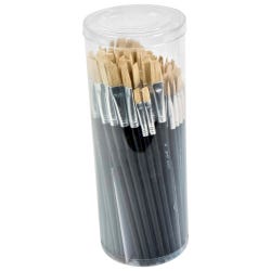 Sax White Bristle Brush School Pack, Flat Type, Long Handle, Assorted Sizes, Set of 216 Item Number 461012