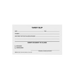 Image for Hammond & Stephens 1032-03-10 Tardy Slip Pad, 3 x 5 Inches, Pack of 10 from School Specialty